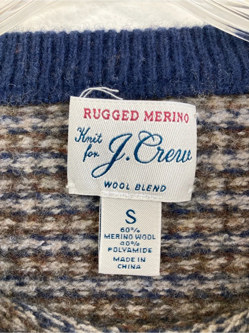 J.Crew Rugged Merino Wool Blend Houndstooth Sweater XS/S Slim Fit - Picture 2 of 10